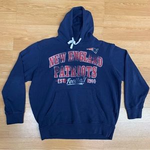 NFL New England Patriots Logo Spell Out Hoodie Sweatshirt Men's Size XL